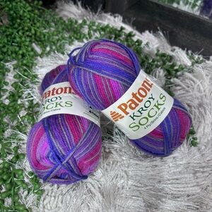 🌼3/$30🌼NEW Patons Kroy Sock Yarn Purple Haze Color Two Skeins